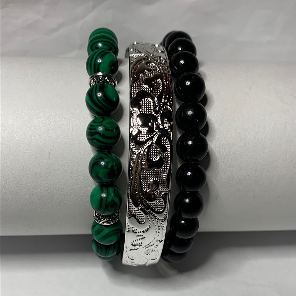 Elegant Beaded Bracelet Trio